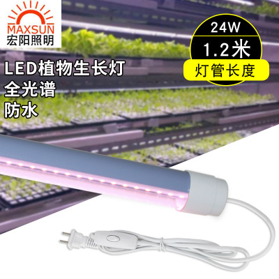 1.2米24Wled全光谱植物灯管深圳植物灯厂家批发全光谱植物生长补光灯防水植