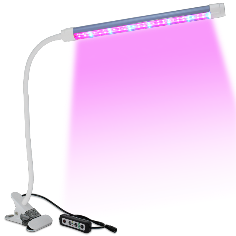 深圳LED植物灯生产厂家供应亚马逊热卖LED植物生长灯带定时调光15W红蓝光桌